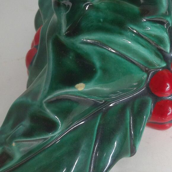 Vintage Ceramic Ivy Berry Christmas Candle Holders Set of 2 READ - Picture 4 of 8